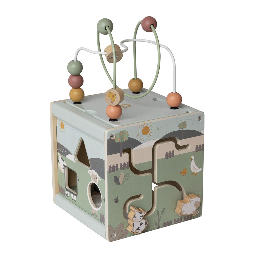Wooden Multi-Activity Farm Cube - Prémaman