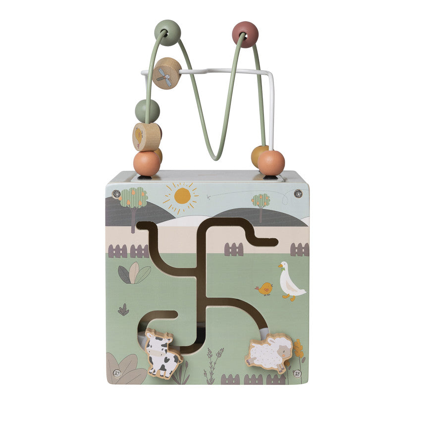 Cube multi-activités en bois Ferme - Prémaman