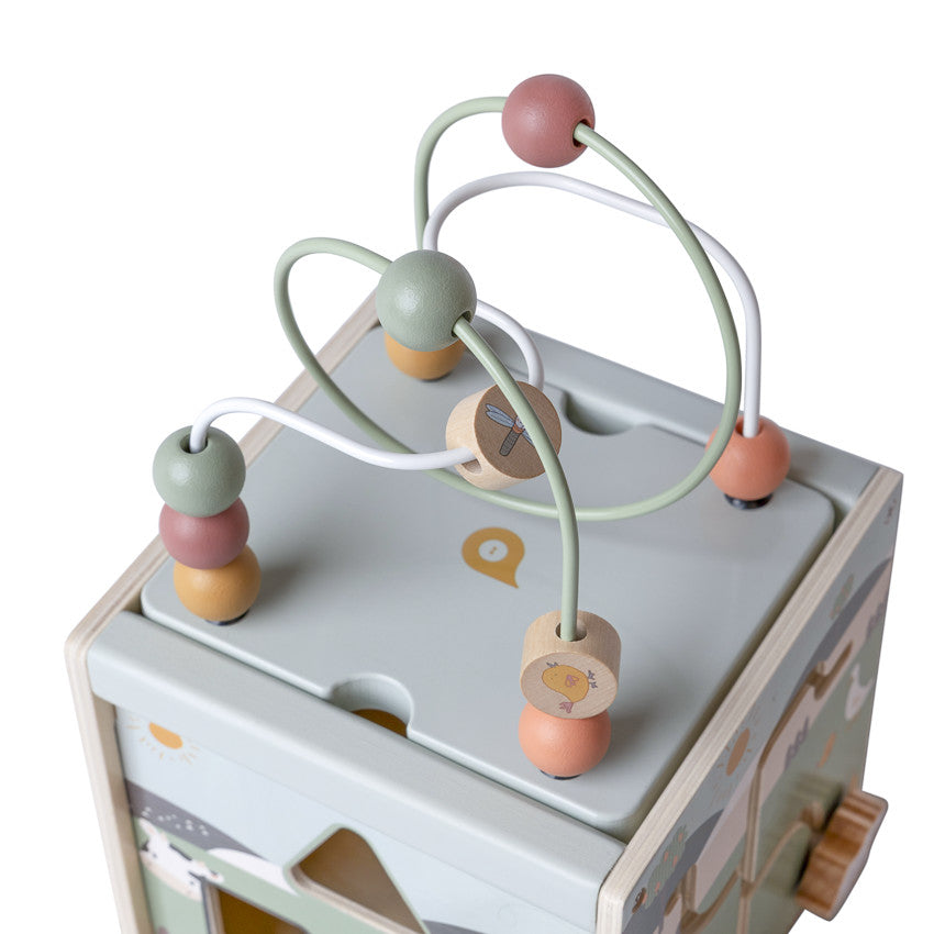 Cube multi-activités en bois Ferme - Prémaman