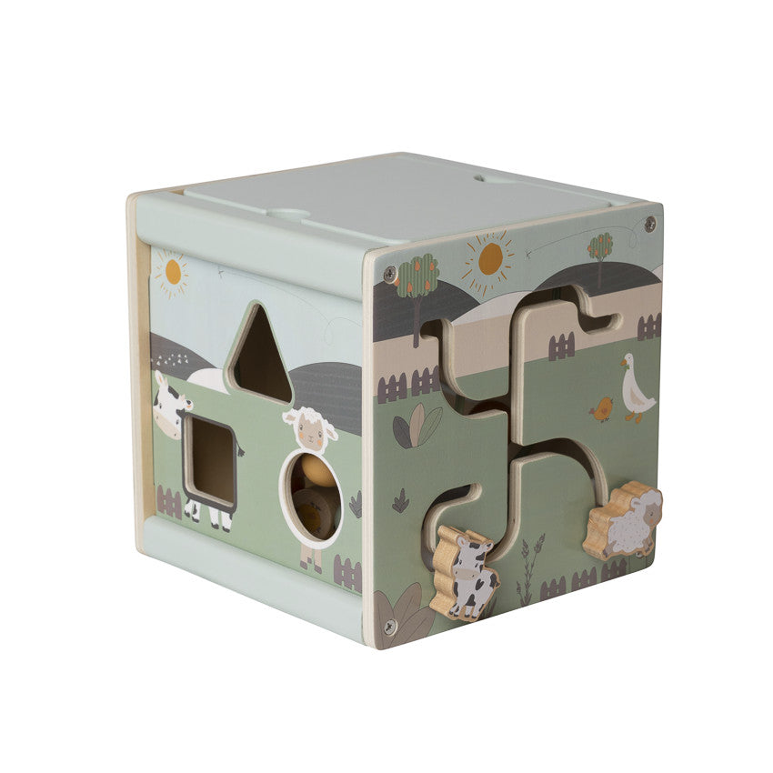 Cube multi-activités en bois Ferme - Prémaman