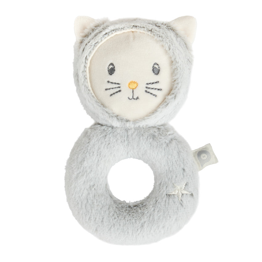 Cat head sherpa rattle - Grey - Prémaman