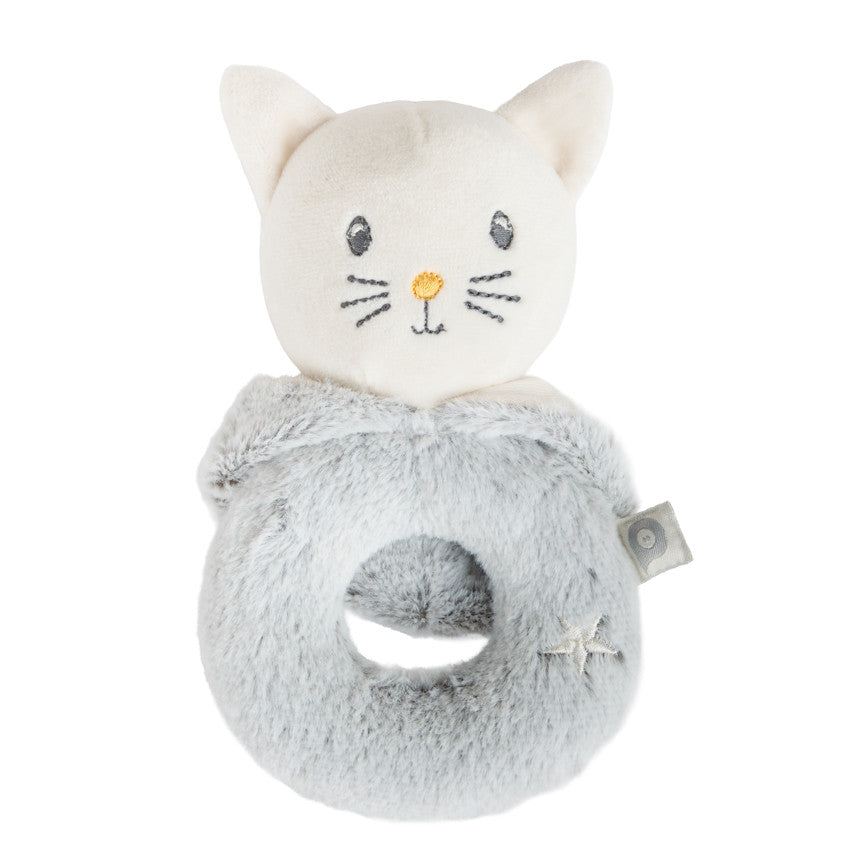 Cat head sherpa rattle - Grey - Prémaman