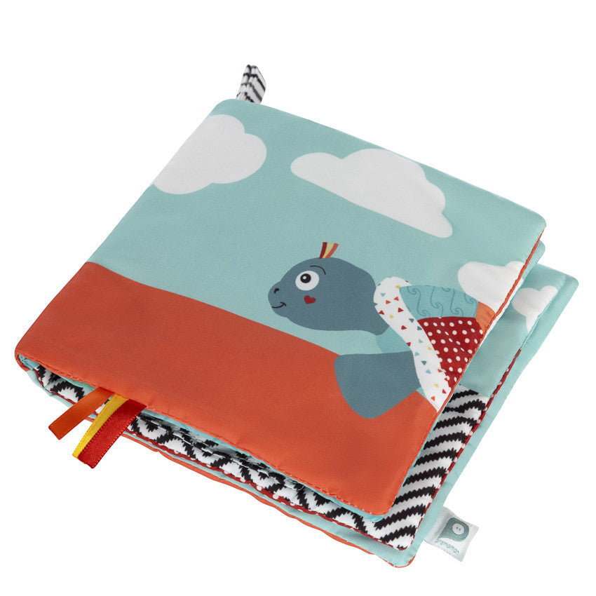 Livre d'éveil et d'activités en tissu Sacha la tortue - Prémaman