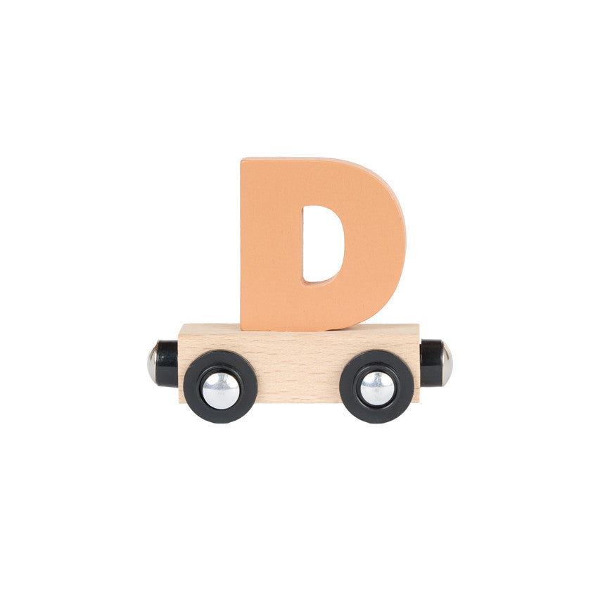 Lettre "D" wagon en bois - marron - Prémaman