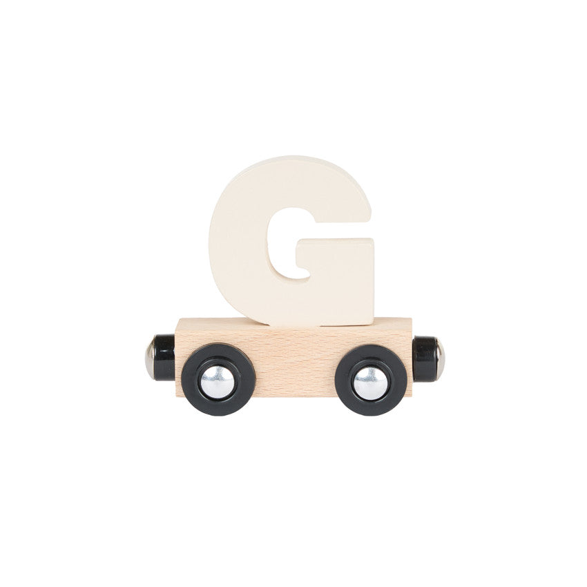 Lettre "G" wagon en bois - blanc - Prémaman