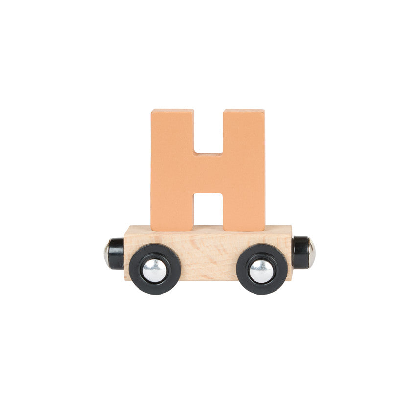 Lettre "H" wagon en bois - marron - Prémaman