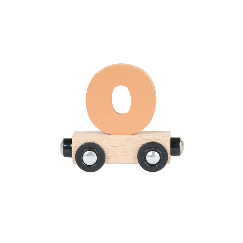 Lettre "O" wagon en bois - marron - Prémaman