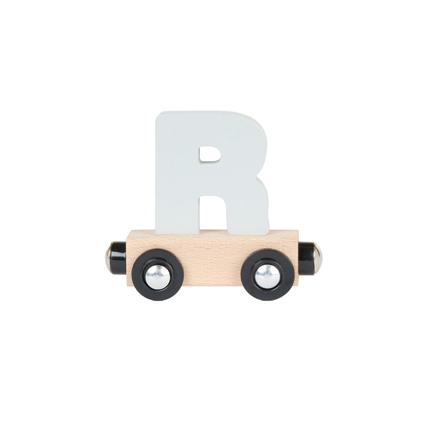 Lettre "R" wagon en bois - gris - Prémaman
