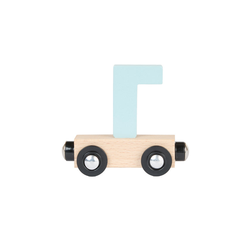 Lettre "GAMMA" wagon en bois - gris bleu - Prémaman