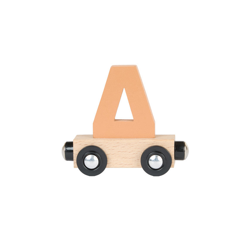 Lettre "DELTA" wagon en bois - bleu - Prémaman