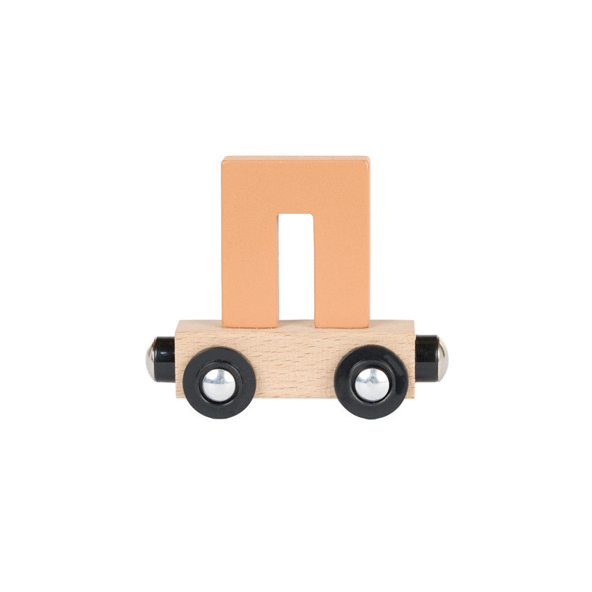 Lettre "PI" wagon en bois - marron - Prémaman