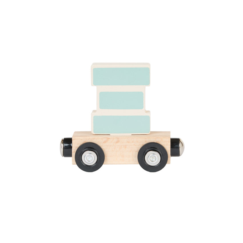 Lettre "XI" wagon en bois - bleu - Prémaman