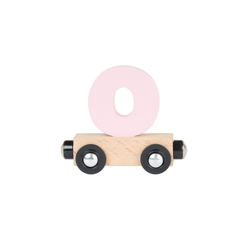 Lettre "O" wagon en bois - bleu - Prémaman