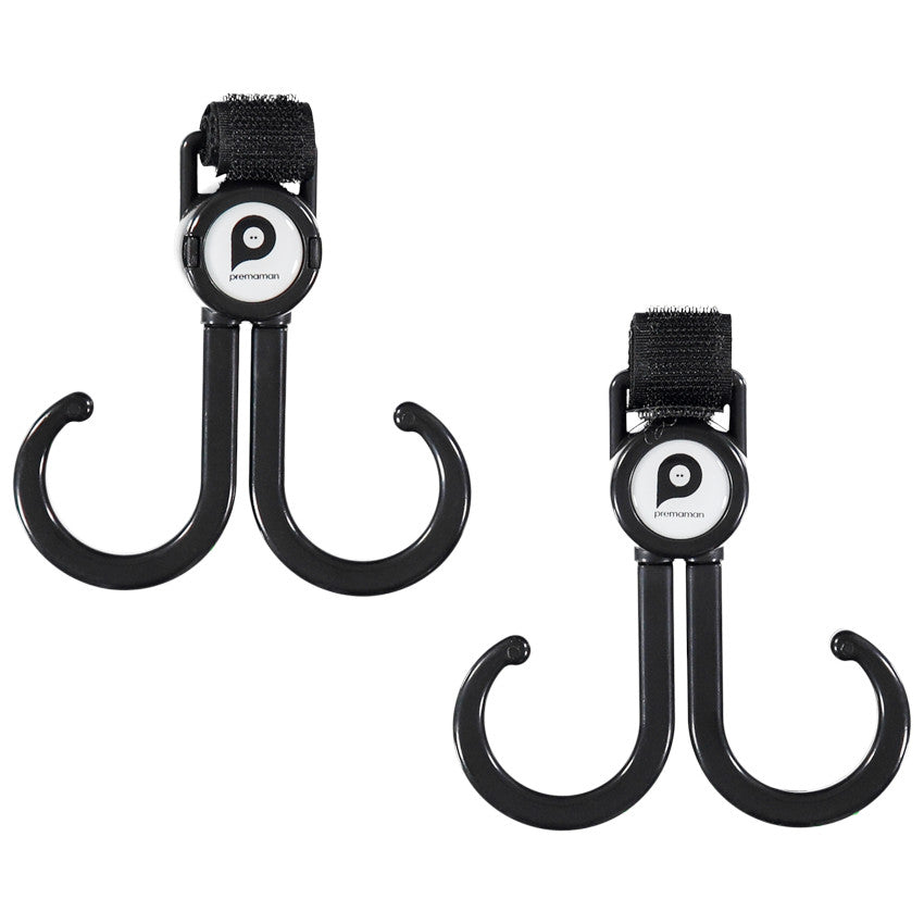 Lot de 2 double crochets Simone noir - Prémaman