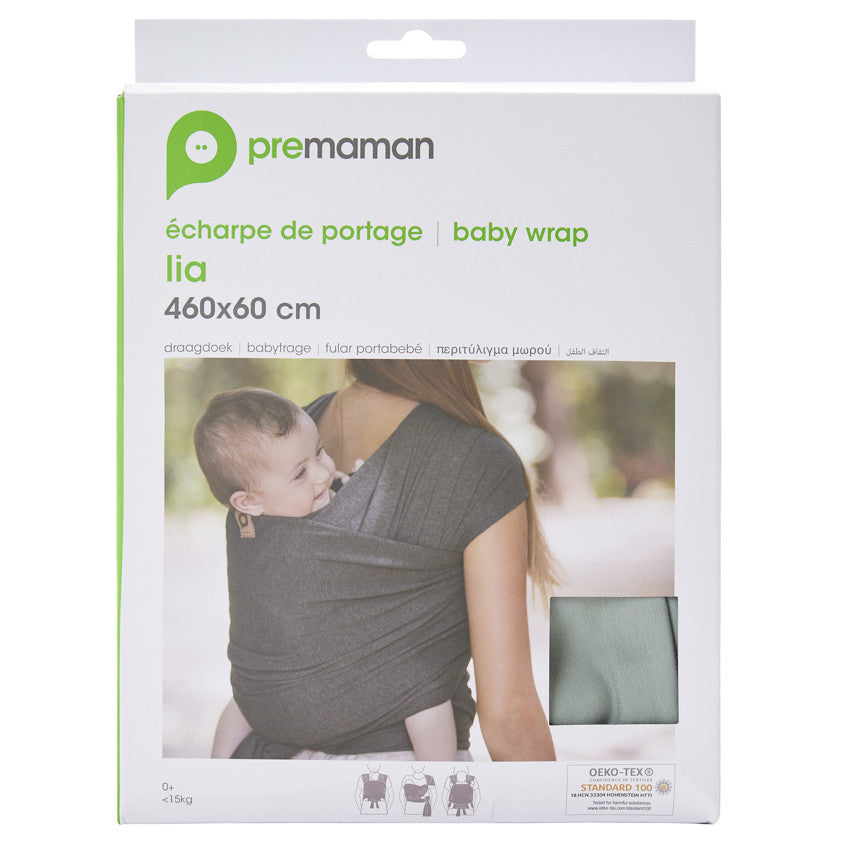 Écharpe de portage Lia 460 x 60 cm - Kaki - Prémaman