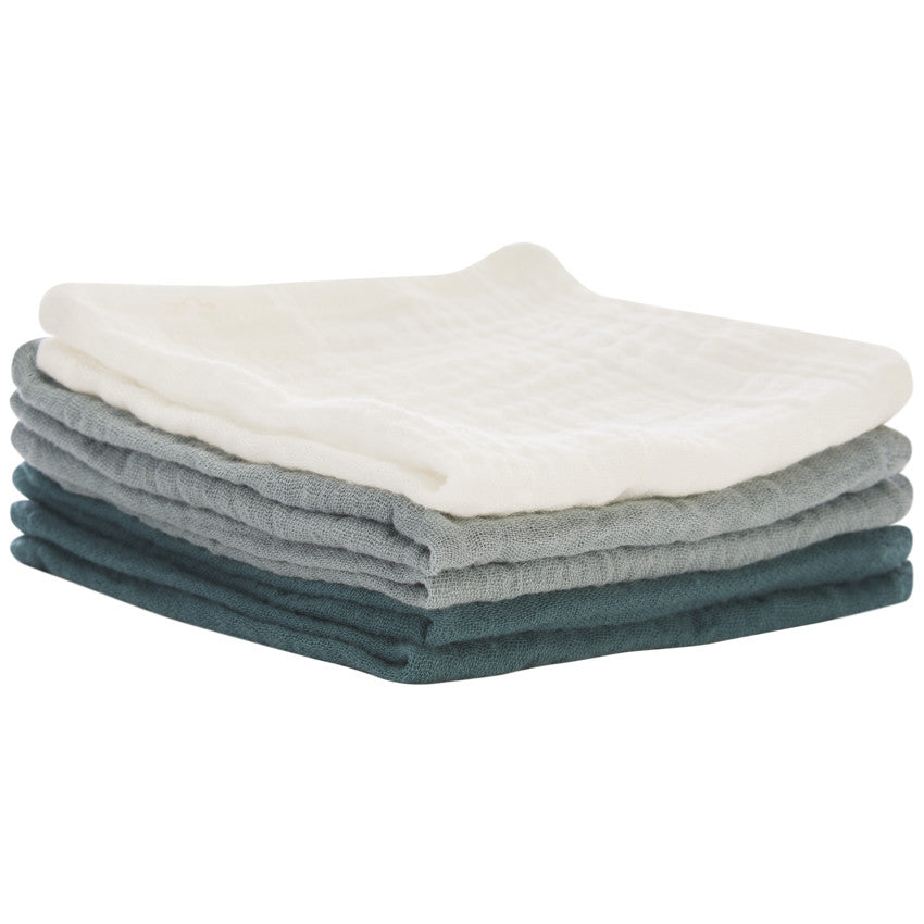 Lot de 5 serviettes en tétra 25 x 25 cm - Prémaman