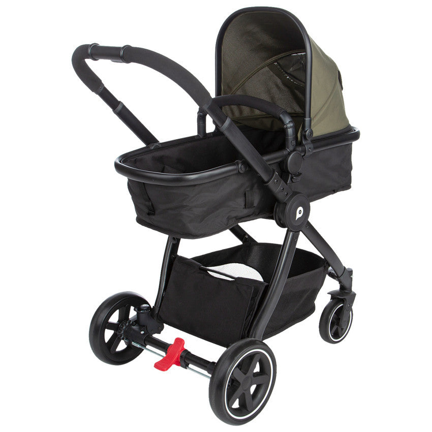 Poussette duo Théa 2 en 1 kaki/noir - Prémaman