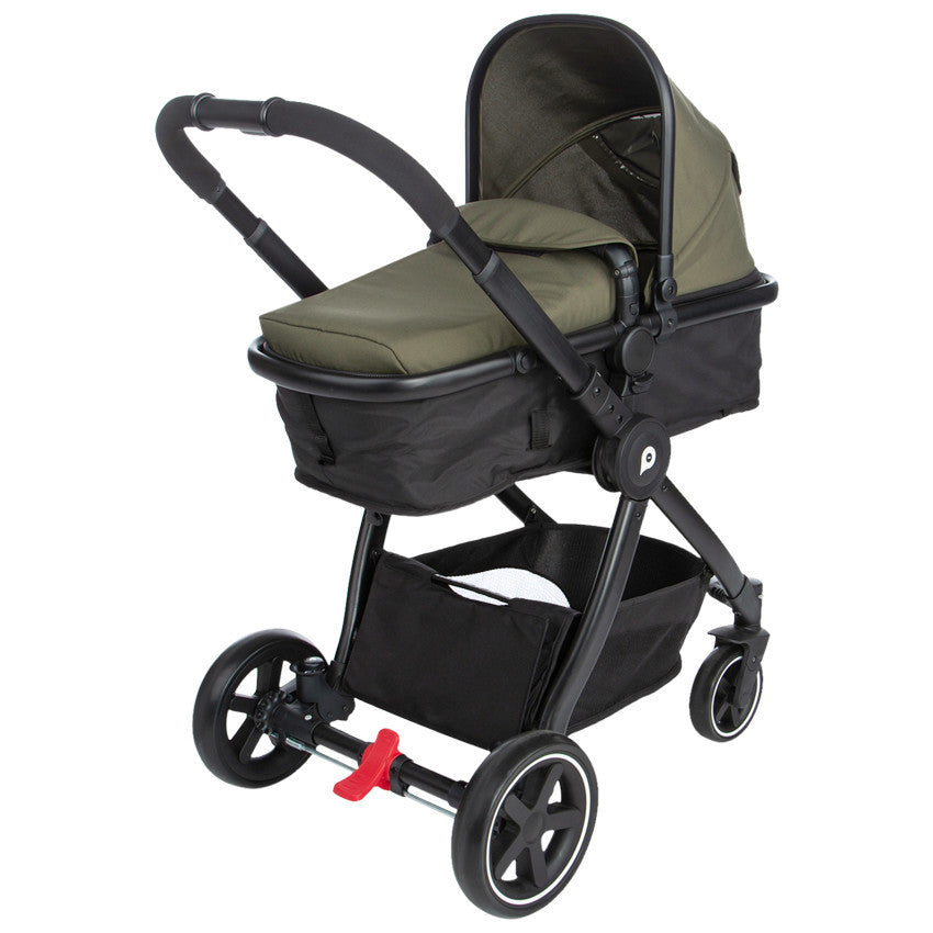 Poussette duo Théa 2 en 1 kaki/noir - Prémaman