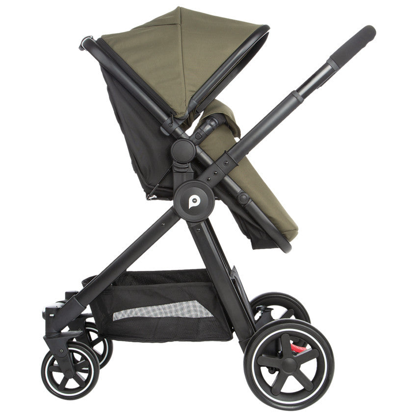 Poussette duo Théa 2 en 1 kaki/noir - Prémaman