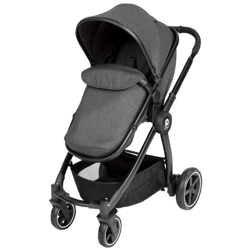 Poussette duo Théa 2 en 1 gris chiné/noir - Prémaman