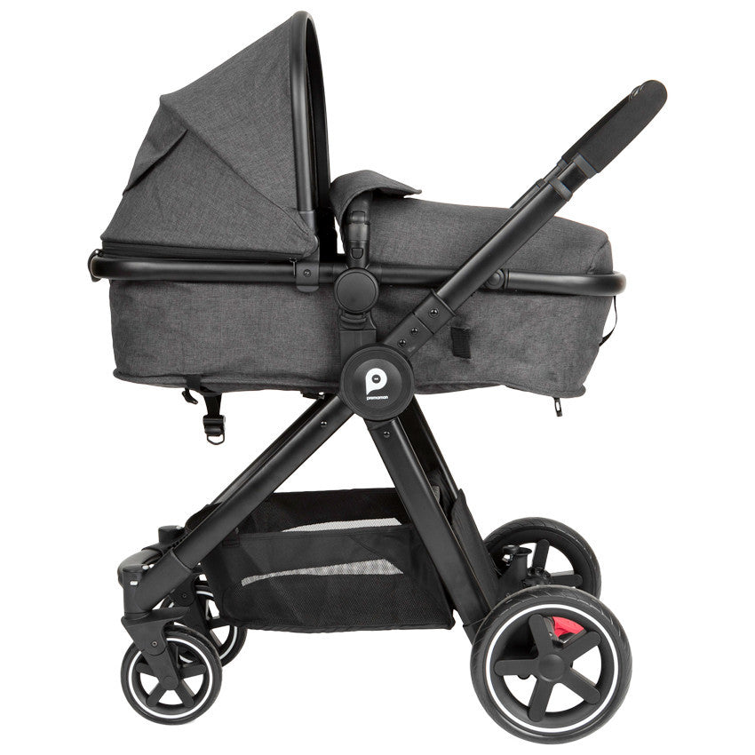 Poussette duo Théa 2 en 1 gris chiné/noir - Prémaman