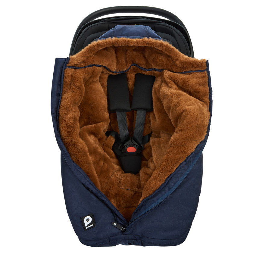 Chancelière doublée sherpa Ocho Cosy bleu marine - Prémaman