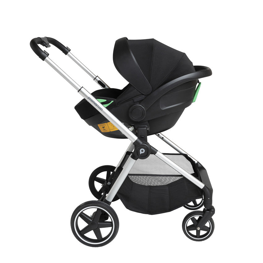 Poussette duo Athéna Xelium + siège-auto i-Prim gris/noir - Prémaman