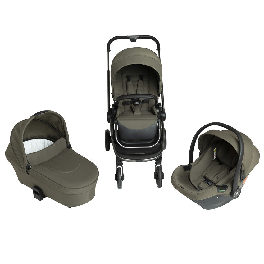 Poussette trio Alba avec nacelle vert olive - Prémaman