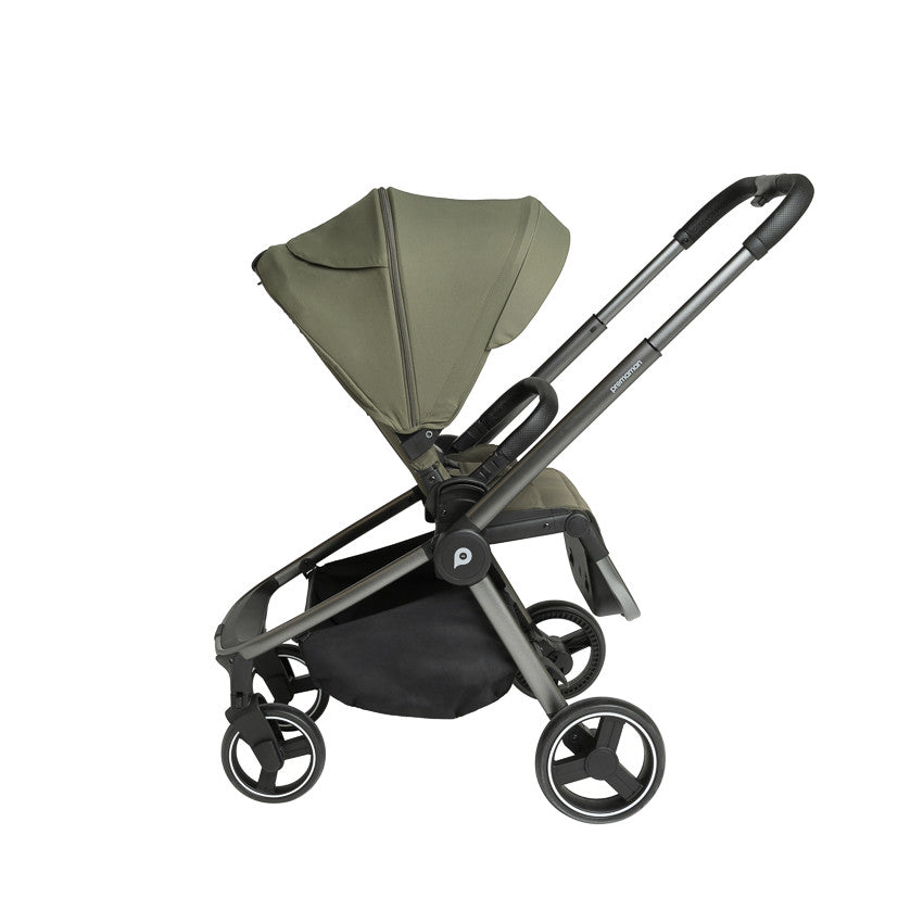 Poussette trio Alba avec nacelle vert olive - Prémaman