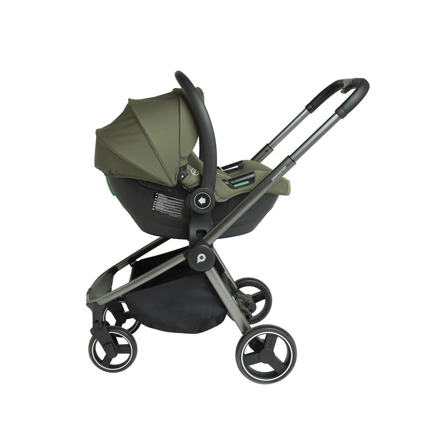 Poussette trio Alba avec nacelle vert olive - Prémaman