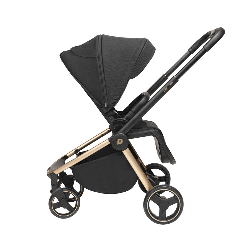 Poussette trio Alba avec nacelle noir/champagne - Prémaman