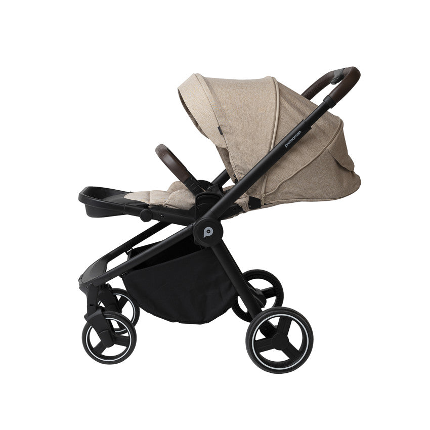 Poussette trio Alba avec nacelle beige/noir - Prémaman