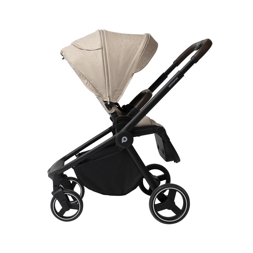 Poussette trio Alba avec nacelle beige/noir - Prémaman