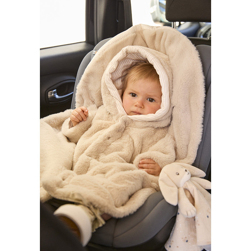 Cape chaude en peluche pour siège auto et poussette - Prémaman