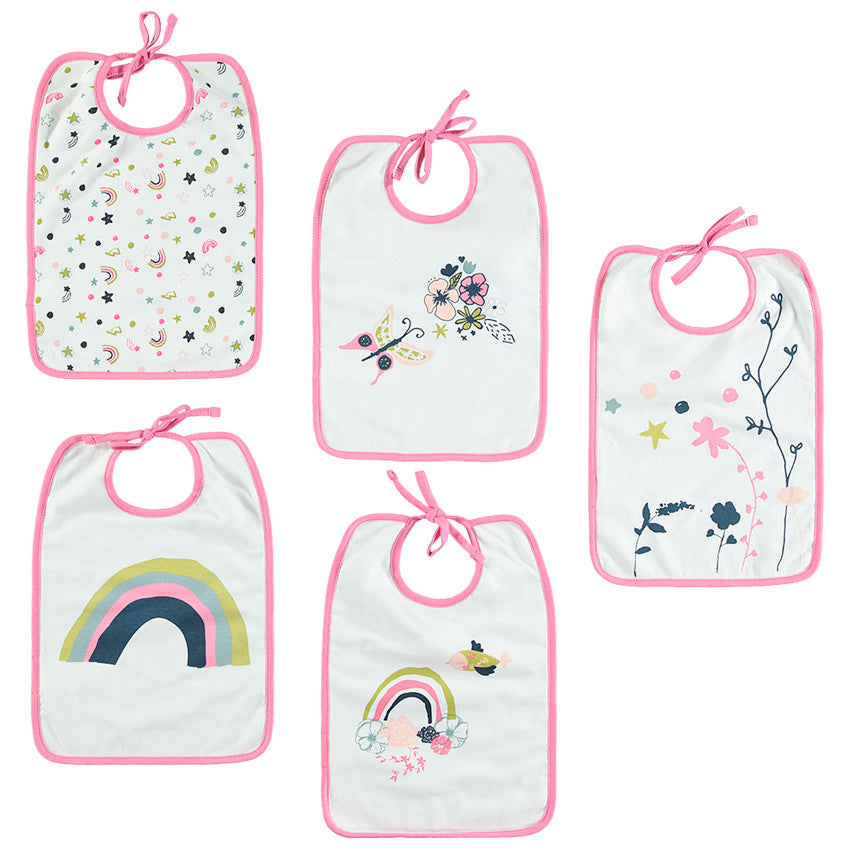 Lot de 5 bavoirs en jersey à print fantaisie - Prémaman