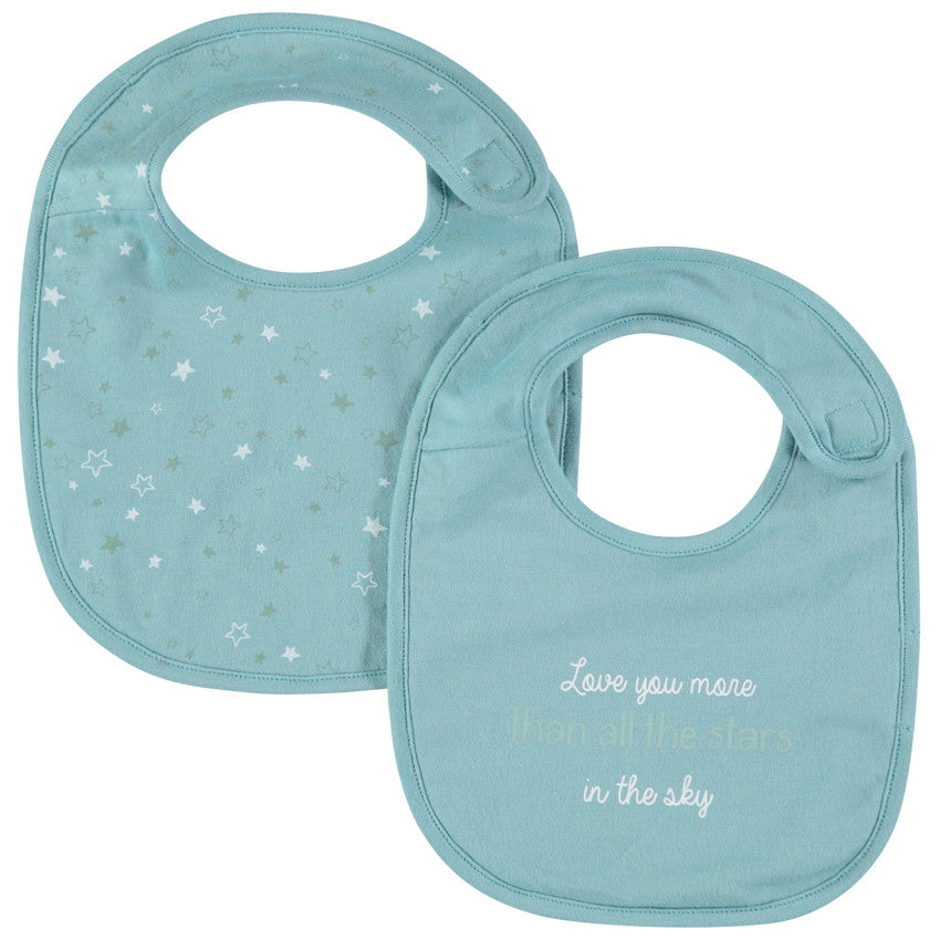 Lot de 2 bavoirs à message et étoiles printés - Prémaman