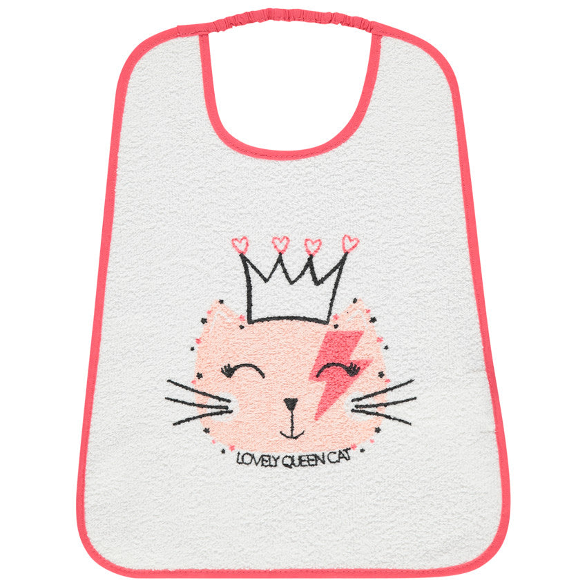 Terrycloth bib with cat print - Prémaman