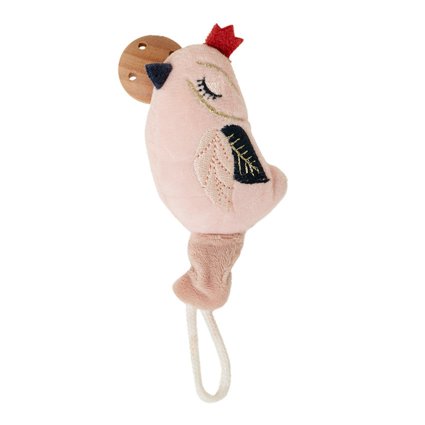 Attache sucette oiseau en velours - Prémaman