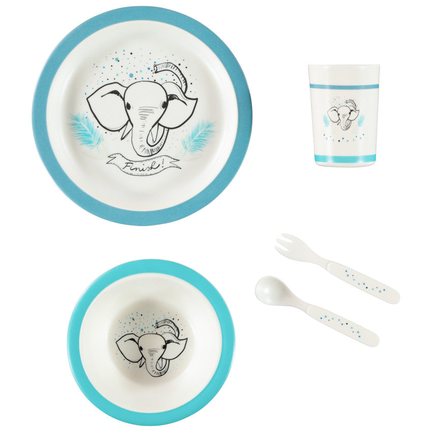 5-piece Melamine Dinnerware Set Elephant - Prémaman
