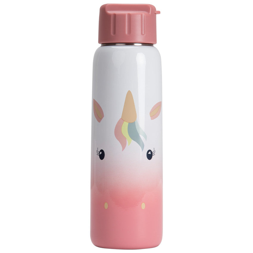 Gourde en métal Licorne avec paille 380 ml - Prémaman