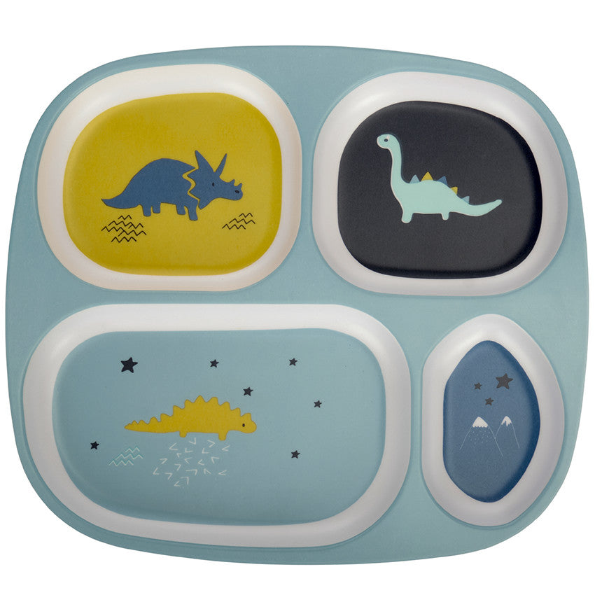 Assiettes à compartiments en mélaminé - Mes amis les dinos - Prémaman