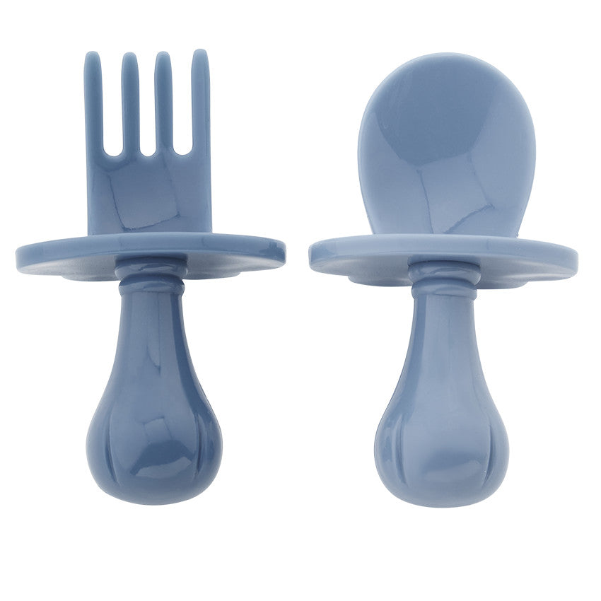 Lot de 2 couverts ergonomiques montessori Miamix bleu - Prémaman