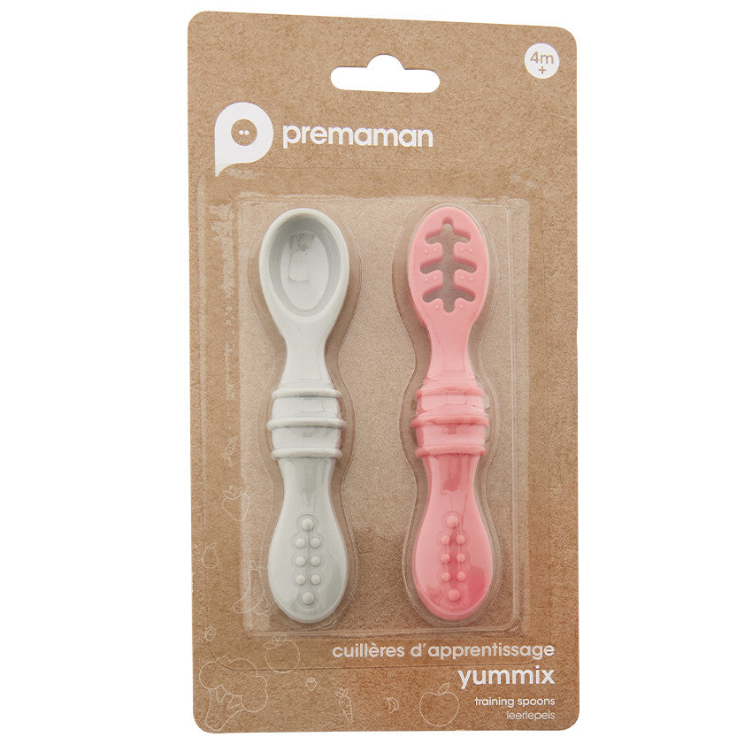 Set de 2 cuillères d'apprentissage Yummix - Rose - Prémaman