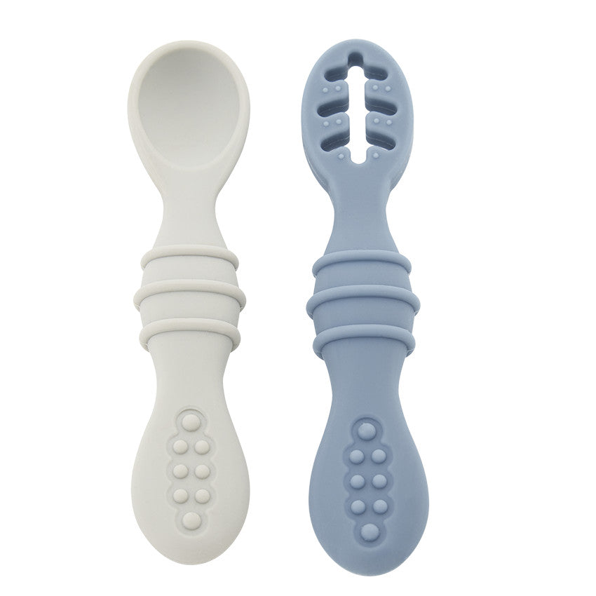 Set de 2 cuillères d'apprentissage Miamix bleu - Prémaman