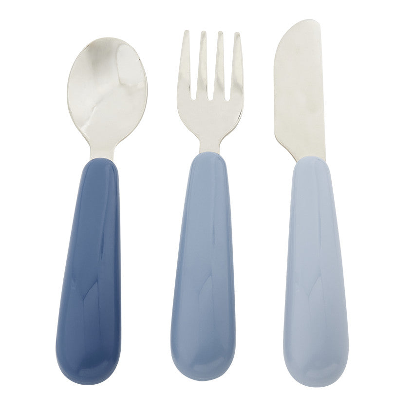 Set de 3 couverts Miamix en métal bleu - Prémaman