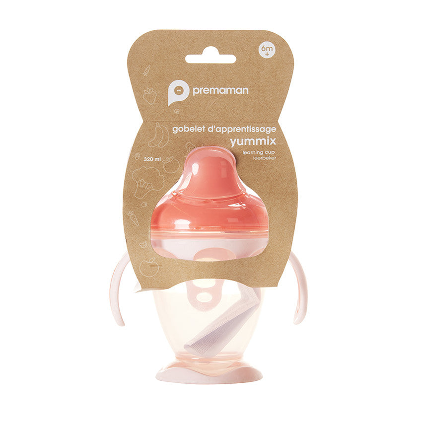 Tasse d'apprentissage à anses 180 ml rose - Prémaman