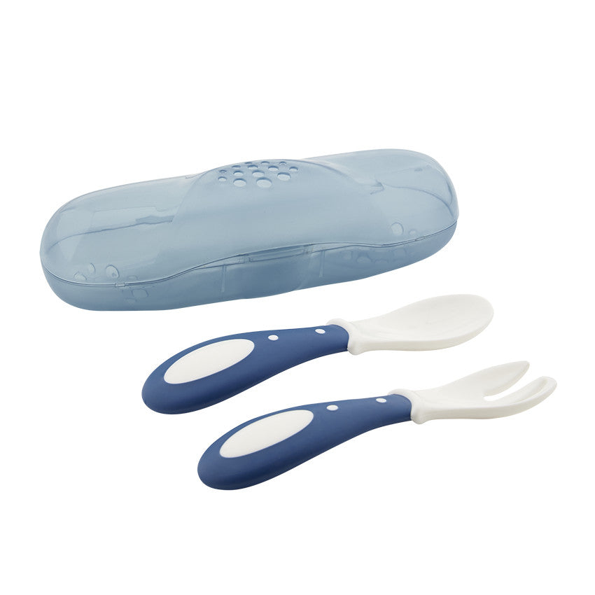 Lot de 2 couverts Miamix bleu - Prémaman