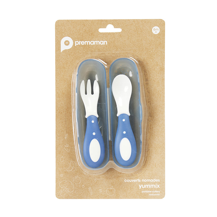 Lot de 2 couverts Miamix bleu - Prémaman