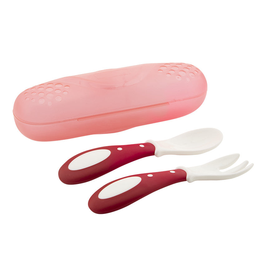 Lot de 2 couverts nomades Yummix rose - Prémaman