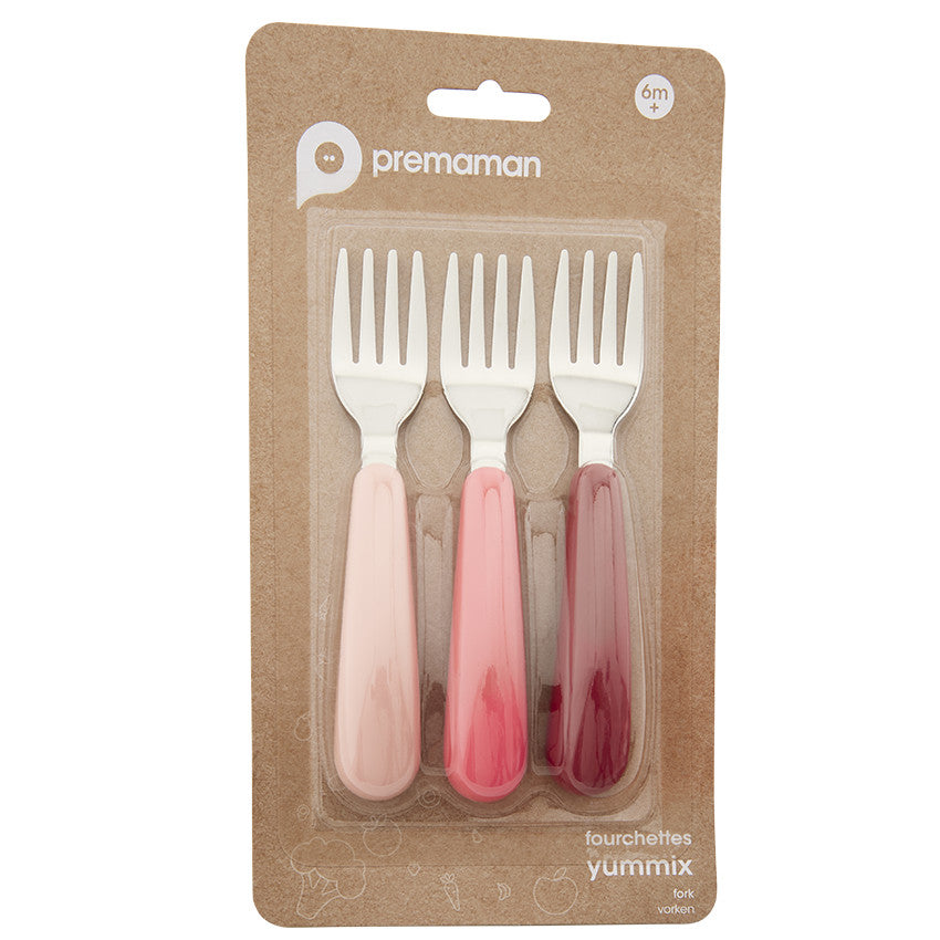 Lot de 3 fourchettes en métal Yummix rose - Prémaman